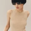 メリノウール 3Dニット ノースリーブセーター メリノウール 3Dニット ノースリーブセーター