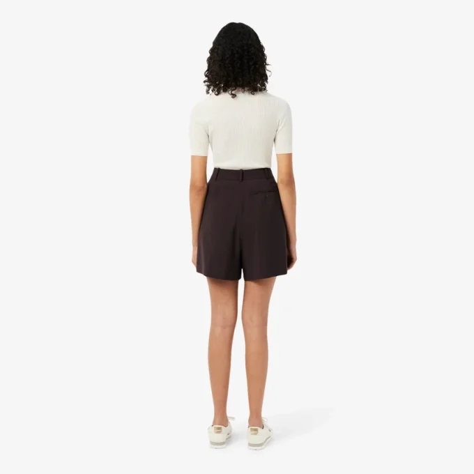 オーバーサイズ ウール Blend プリーツ バーミューダショーツ オーバーサイズ ウール Blend プリーツ バーミューダショーツ