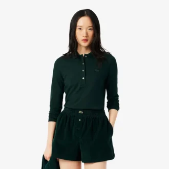 レディース スリムフィット L.12.12 ストレッチ ミニピケ ポロシャツ