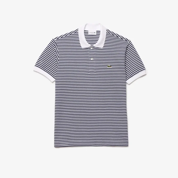 メンズ クラシックフィット L.12.12 ストライプ プチピケ ポロシャツ メンズ クラシックフィット L.12.12 ストライプ プチピケ ポロシャツ