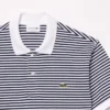 メンズ クラシックフィット L.12.12 ストライプ プチピケ ポロシャツ メンズ クラシックフィット L.12.12 ストライプ プチピケ ポロシャツ