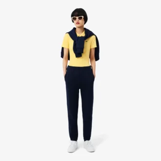 レディース スリムフィット L.12.D リブ編みコットンポロシャツ レディース スリムフィット L.12.D リブ編みコットンポロシャツ