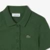 レディース スリムフィット L.12.D リブ編みコットンポロシャツ レディース スリムフィット L.12.D リブ編みコットンポロシャツ