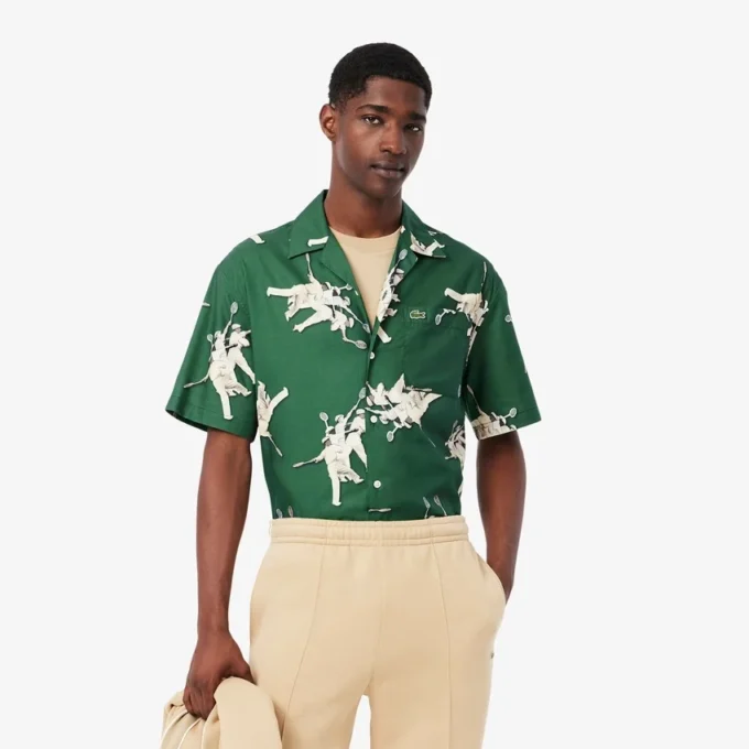 メンズ リラックスフィット レナ Lacoste プリントシャツ