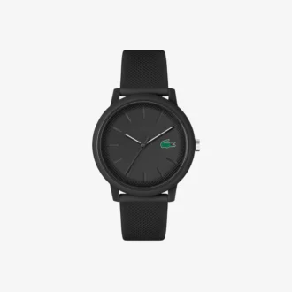 Lacoste 12.12 ブラック シリコンストラップ 時計