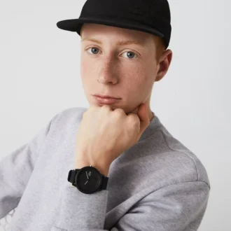 Lacoste 12.12 ブラック シリコンストラップ 時計