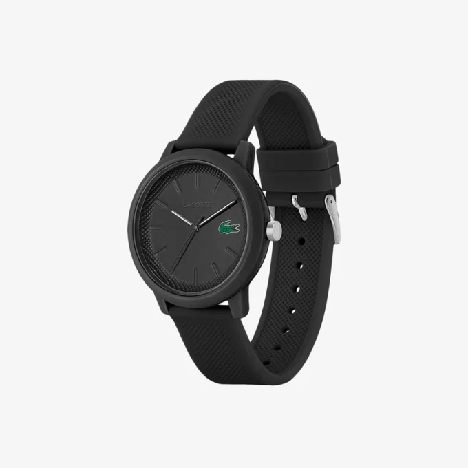 Lacoste 12.12 ブラック シリコンストラップ 時計