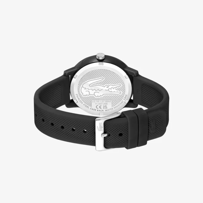 Lacoste 12.12 ブラック シリコンストラップ 時計