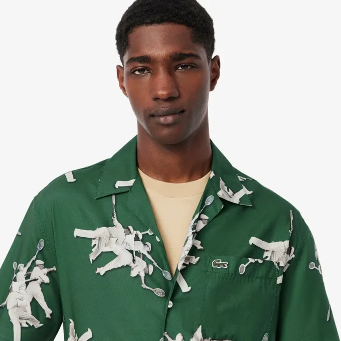 メンズ リラックスフィット レナ Lacoste プリントシャツ