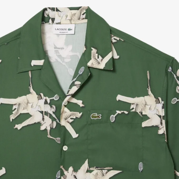 メンズ リラックスフィット レナ Lacoste プリントシャツ