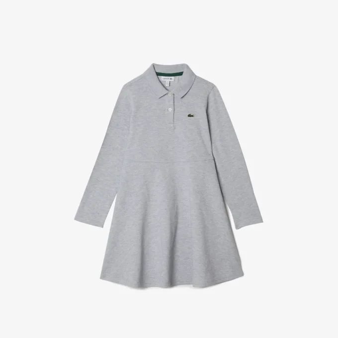 キッズ ロングスリーブ ストレッチ ピケ ポロワンピース キッズ ロングスリーブ ストレッチ ピケ ポロワンピース