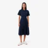レディース フレアミニピケポロワンピース