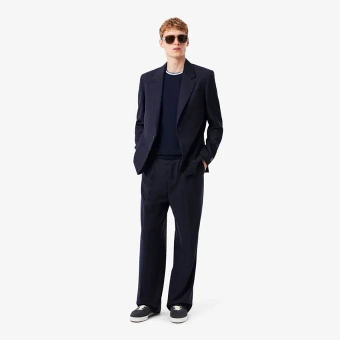 メンズ ストレートフィット フェルト加工ウールパンツ メンズ ストレートフィット フェルト加工ウールパンツ