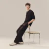 ストレートフィットのストライプ柄コットンスーツパンツ ストレートフィットのストライプ柄コットンスーツパンツ