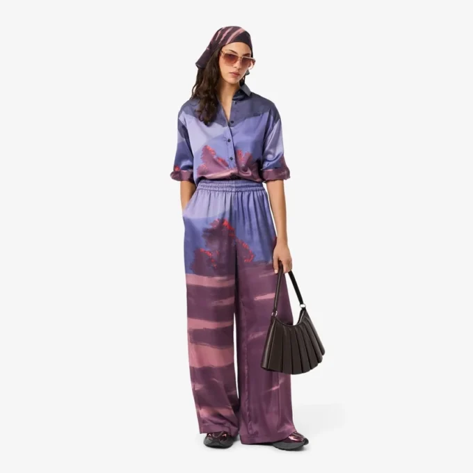 レディース オーバーサイズ ランドスケーププリントパンツ