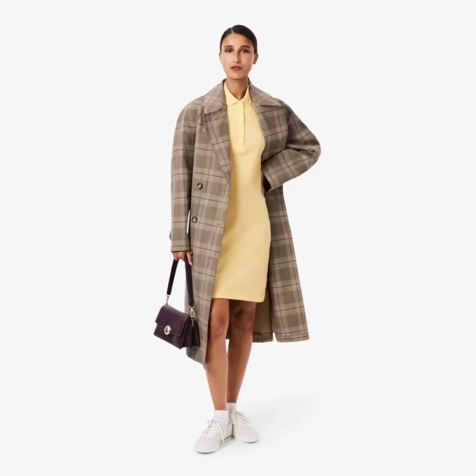 レディース スリムフィット ストレッチ ミニピケ ポロシャツワンピース