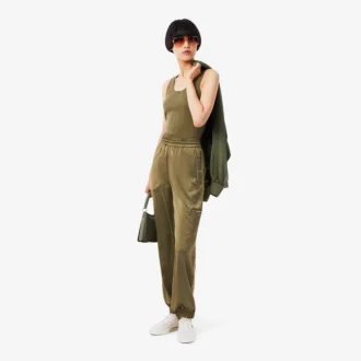 レディース オーバーサイズ サテン スウェットパンツ