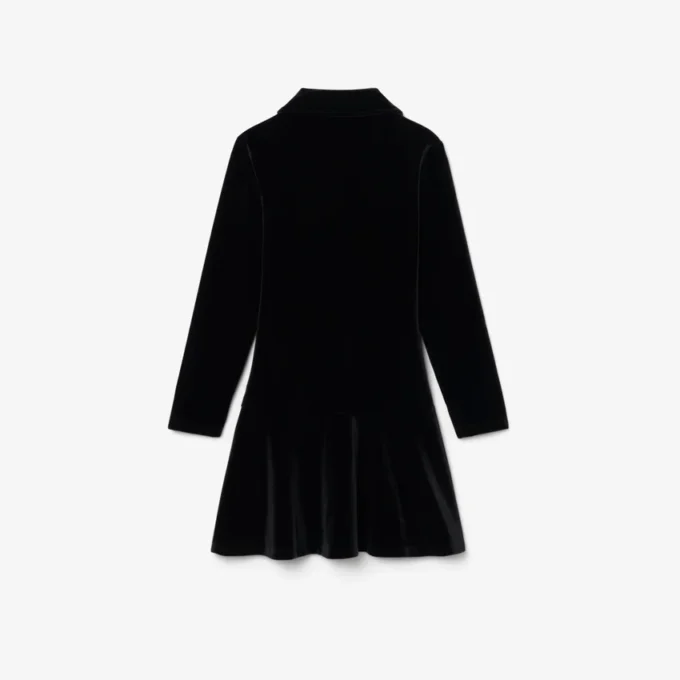 ガールズ シャイニーストレッチベロア ポロシャツワンピース