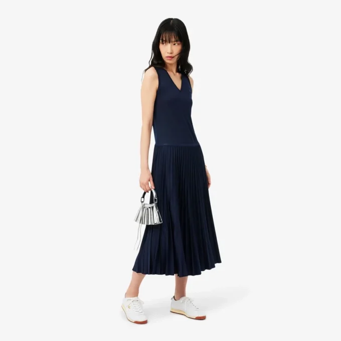 ロングノースリーブプリーツワンピース ロングノースリーブプリーツワンピース