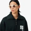 ランウェイ ハイネック ジップアップ バッジアクセント スウェットシャツ ランウェイ ハイネック ジップアップ バッジアクセント スウェットシャツ