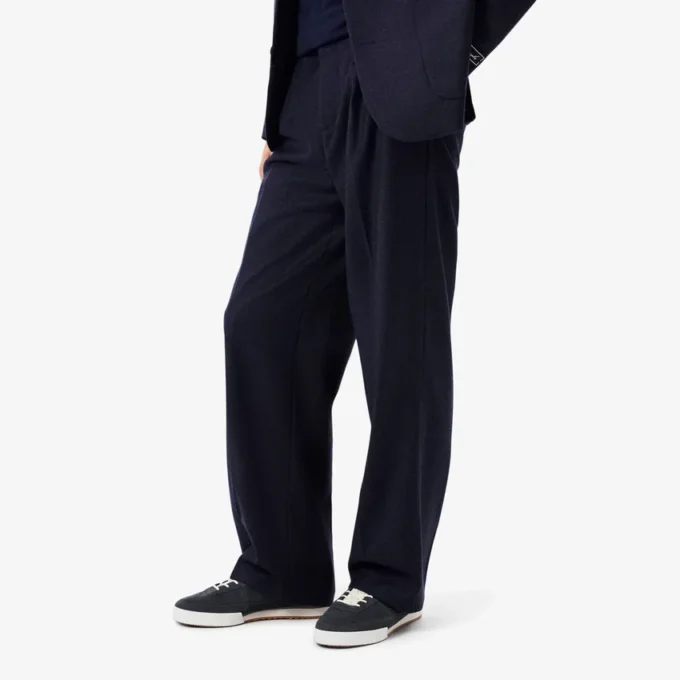 メンズ ストレートフィット フェルト加工ウールパンツ メンズ ストレートフィット フェルト加工ウールパンツ
