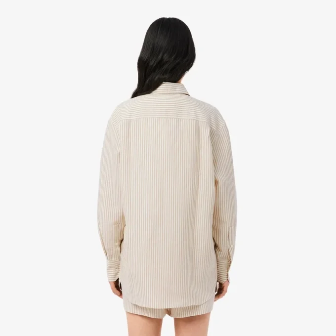 オーバーサイズ リネンブレンドシャツ