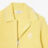 ジップ付きコットンバッジアクセントセーター ジップ付きコットンバッジアクセントセーター