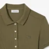レディース スリムフィット ストレッチ ミニ ピケ ポロシャツワンピース
