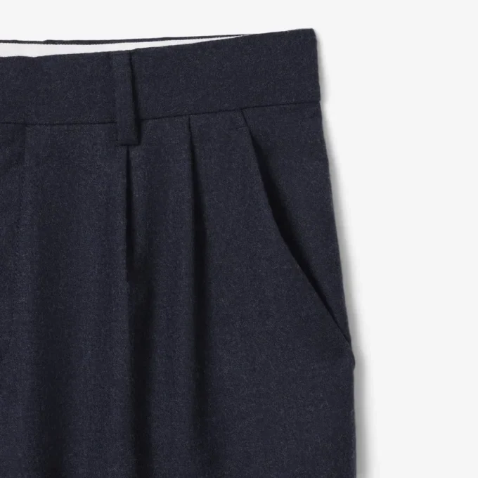 メンズ ストレートフィット フェルト加工ウールパンツ メンズ ストレートフィット フェルト加工ウールパンツ