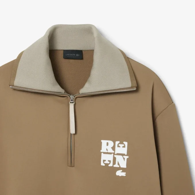 ランウェイ ハイネック ジップアップ バッジアクセント スウェットシャツ ランウェイ ハイネック ジップアップ バッジアクセント スウェットシャツ