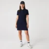 レディース スリムフィット ストレッチ ミニ ピケ ポロシャツワンピース