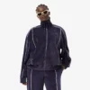 レディース オーバーサイズ ジップアップ ベロア スウェット