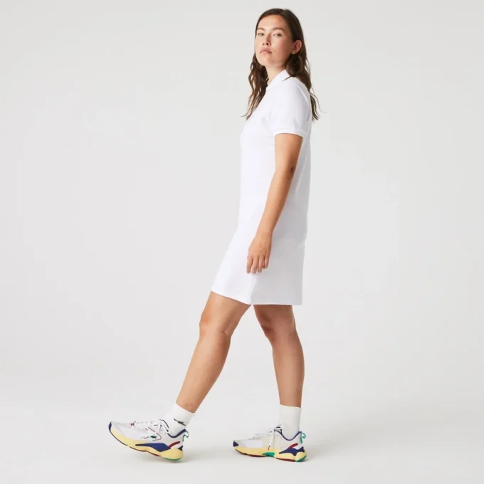 レディース スリムフィット ストレッチ ミニ ピケ ポロシャツワンピース レディース スリムフィット ストレッチ ミニ ピケ ポロシャツワンピース