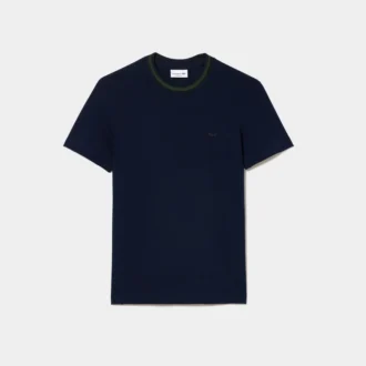 メンズ ストライプカラー ストレッチピケ Tシャツ
