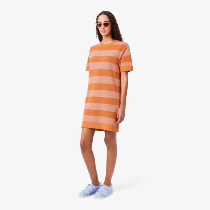ストライプメッシュニットTシャツワンピース ストライプメッシュニットTシャツワンピース