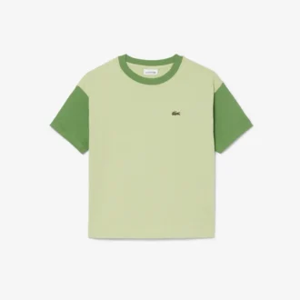 コントラストトリム コットンTシャツ