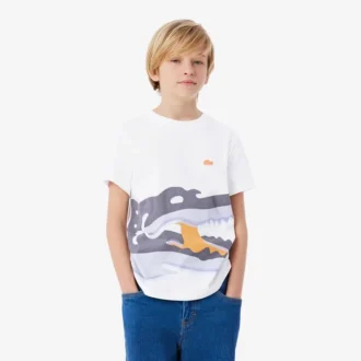 クロコダイルプリントコットンTシャツ
