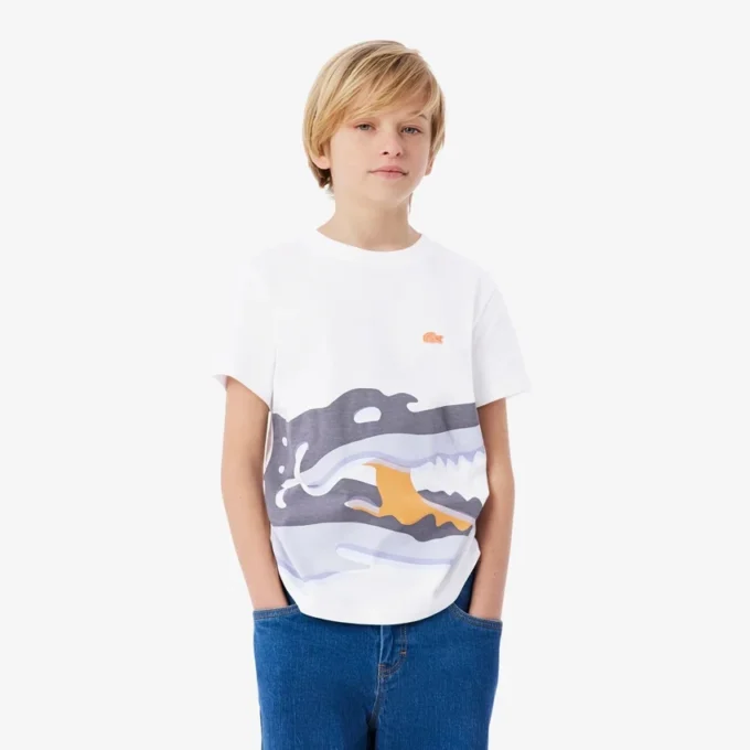 クロコダイルプリントコットンTシャツ