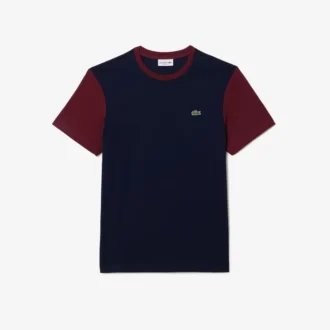 メンズ レギュラーフィット コットン カラーブロック Tシャツ