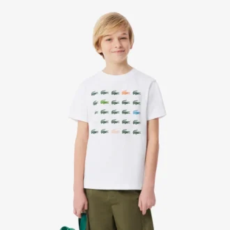 クロコダイルプリントコットンTシャツ