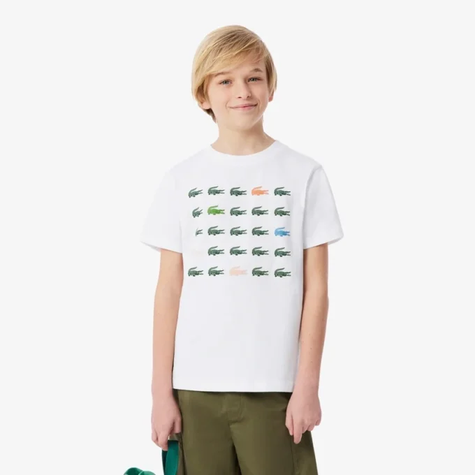 クロコダイルプリントコットンTシャツ