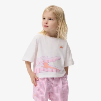 クロコダイルプリントコットンTシャツ