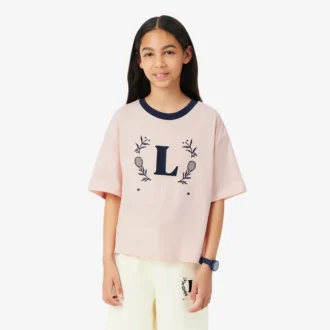 コントラストバッジ コットンTシャツ