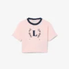 コントラストバッジ付きコットンTシャツ