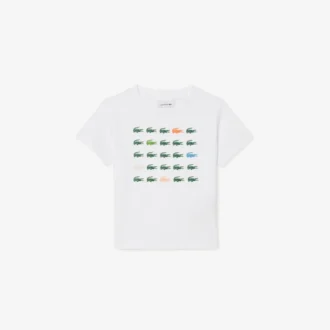 クロコダイルプリントコットンTシャツ