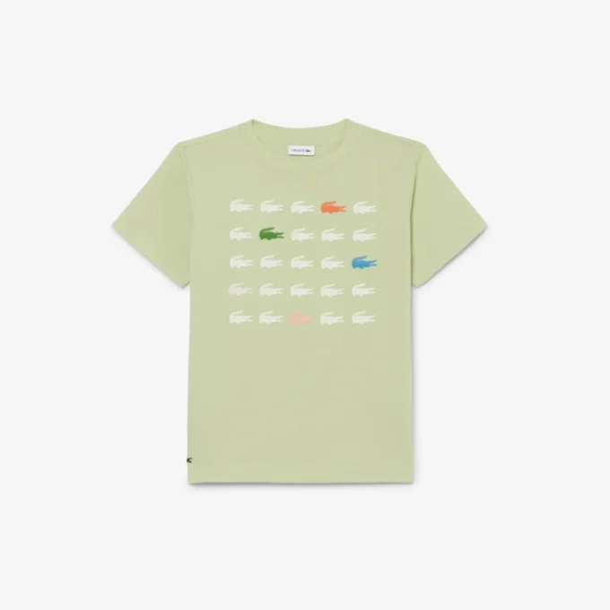 クロコダイルプリントコットンTシャツ