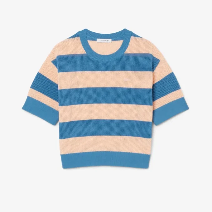 ストライプメッシュニットTシャツ ストライプメッシュニットTシャツ