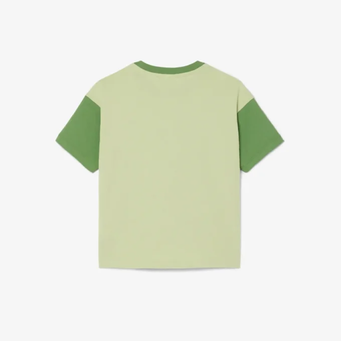 コントラストトリム コットンTシャツ