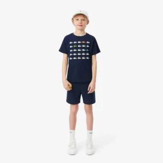 クロコダイルプリントコットンTシャツ