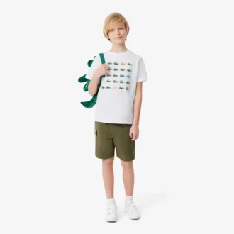 クロコダイルプリントコットンTシャツ